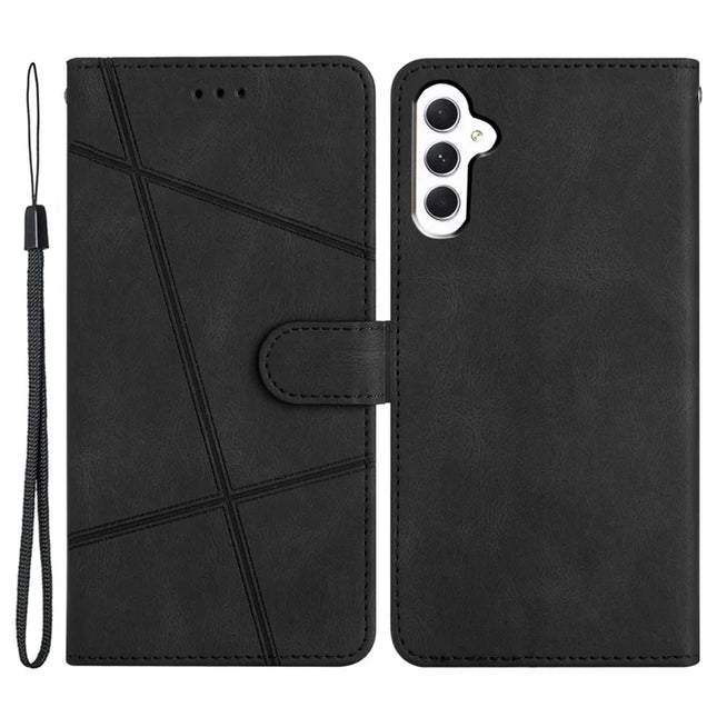 For Samsung Galaxy A26 5G Case Crazy Horse Texture PU Leather Wallet Stand Phone Cover - Black