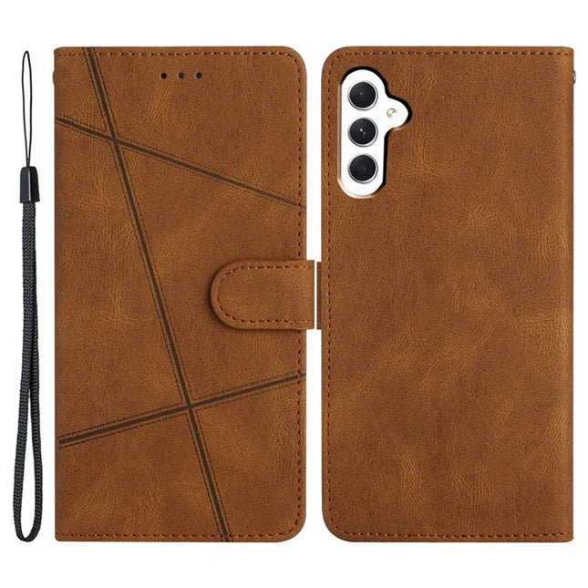For Samsung Galaxy A56 5G Case Crazy Horse Texture PU Leather Wallet Stand Phone Cover - Brown