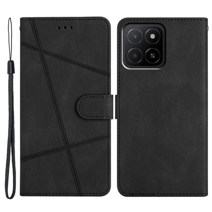 For Honor X5b Plus  /  X5b Case Crazy Horse Texture PU Leather Wallet Stand Phone Cover - Black