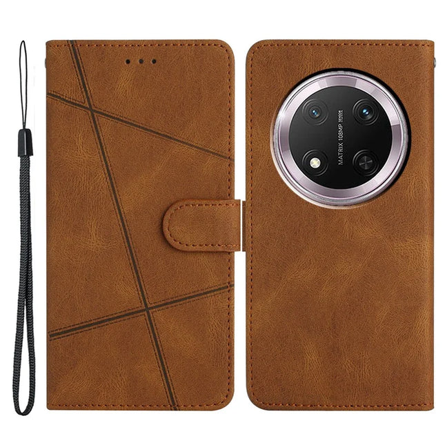 For Honor Magic7 Lite 5G / X9c 5G / X60 Pro 5G Case Crazy Horse Texture PU Leather Wallet Stand Phone Cover - Brown