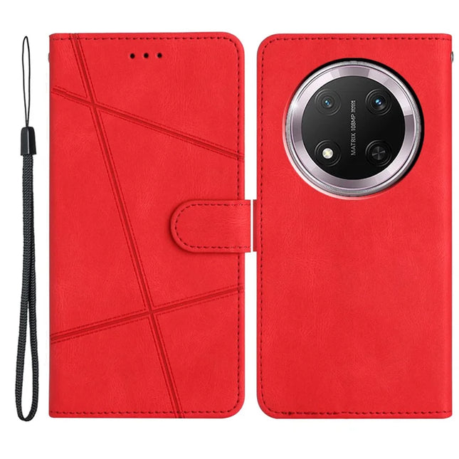 For Honor Magic7 Lite 5G / X9c 5G / X60 Pro 5G Case Crazy Horse Texture PU Leather Wallet Stand Phone Cover - Red