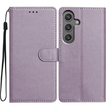 For Samsung Galaxy A56 5G Leather Case Wallet Stand Phone Cover with Handy Strap - Purple