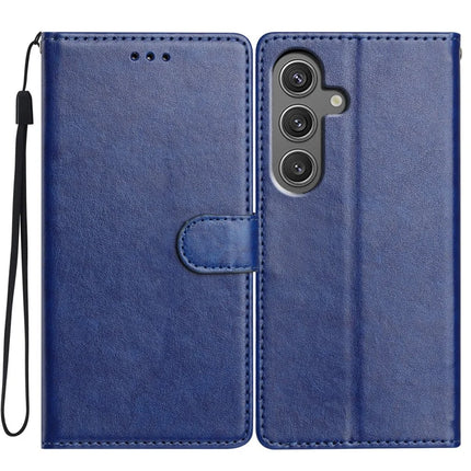 For Samsung Galaxy A56 5G Leather Case Wallet Stand Phone Cover with Handy Strap - Blue