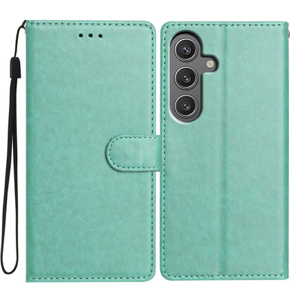 For Samsung Galaxy A56 5G Leather Case Wallet Stand Phone Cover with Handy Strap - Green