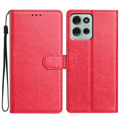 For Motorola Moto G75 5G Leather Case Wallet Stand Phone Cover with Handy Strap - Rose