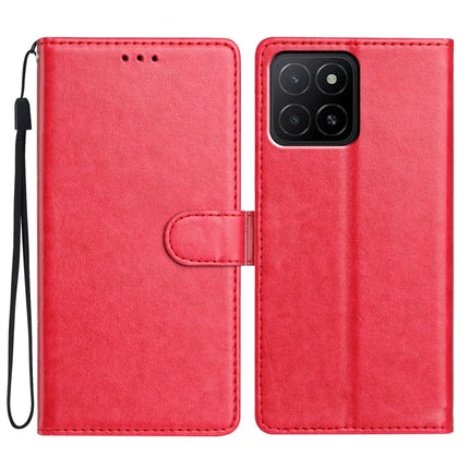 For Honor X5b Plus / X5b Leather Case Wallet Stand Phone Cover with Handy Strap - Rose