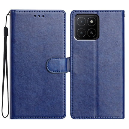 For Honor X5b Plus / X5b Leather Case Wallet Stand Phone Cover with Handy Strap - Blue