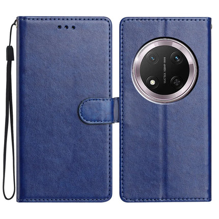 For Honor Magic7 Lite 5G / X9c 5G / X60 Pro 5G Leather Case Wallet Stand Phone Cover with Handy Strap - Blue