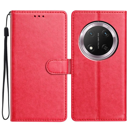 For Honor Magic7 Lite 5G / X9c 5G / X60 Pro 5G Leather Case Wallet Stand Phone Cover with Handy Strap - Rose