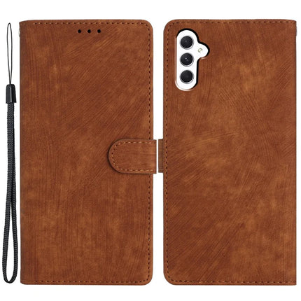 For Samsung Galaxy A56 5G Case with Card Clots Skin-Touch PU Leather Phone Cover Stand - Brown