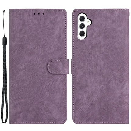 For Samsung Galaxy A56 5G Case with Card Clots Skin-Touch PU Leather Phone Cover Stand - Purple