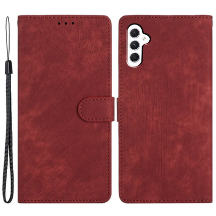 For Samsung Galaxy A56 5G Case with Card Clots Skin-Touch PU Leather Phone Cover Stand - Red