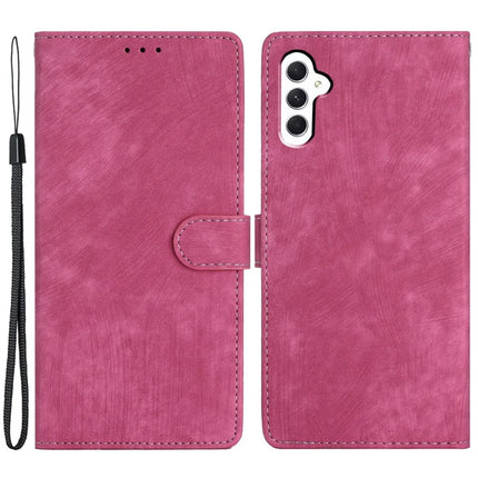For Samsung Galaxy A56 5G Case with Card Clots Skin-Touch PU Leather Phone Cover Stand - Rose