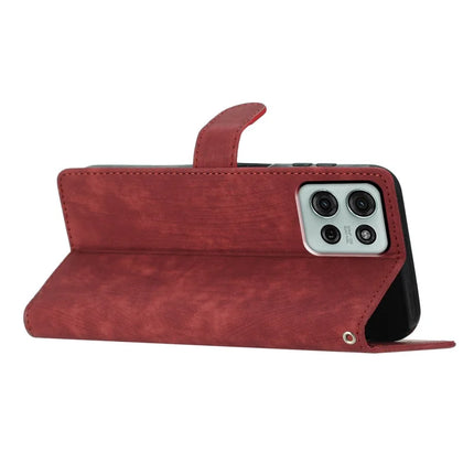 For Motorola Moto G75 5G Case with Card Clots Skin-Touch PU Leather Phone Cover Stand