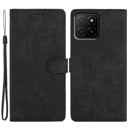 For Honor X5b / X5b Plus Case with Card Clots Skin-Touch PU Leather Phone Cover Stand - Black