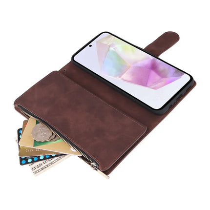 For Samsung Galaxy A26 5G Case Zipper Wallet Multiple Card Slots Leather Phone Cover