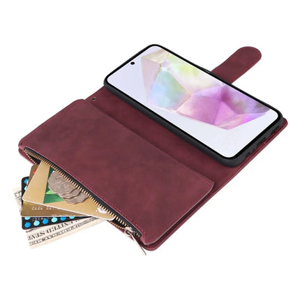 For Samsung Galaxy A26 5G Case Zipper Wallet Multiple Card Slots Leather Phone Cover