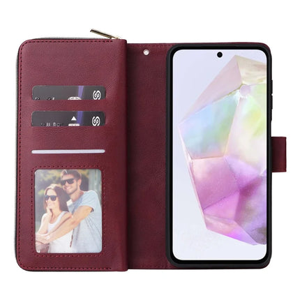 For Samsung Galaxy A26 5G Case Zipper Pocket PU Leather Phone Cover with Hand Strap