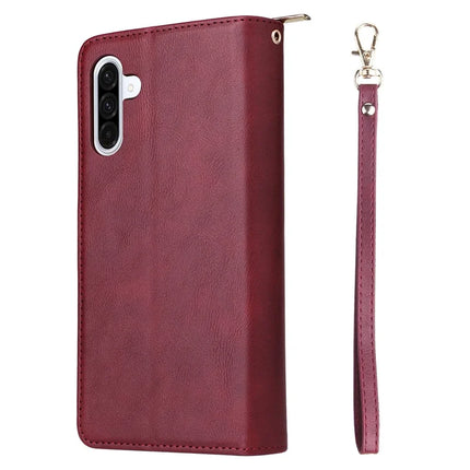 For Samsung Galaxy A26 5G Case Zipper Pocket PU Leather Phone Cover with Hand Strap