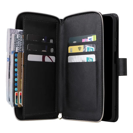 For Samsung Galaxy A26 5G Case Zipper Pocket PU Leather Phone Cover with Hand Strap