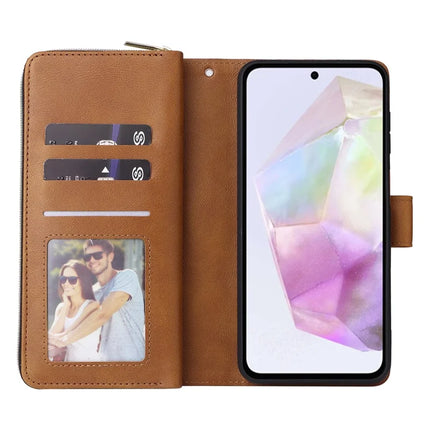 For Samsung Galaxy A26 5G Case Zipper Pocket PU Leather Phone Cover with Hand Strap