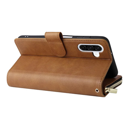 For Samsung Galaxy A26 5G Case Zipper Pocket PU Leather Phone Cover with Hand Strap