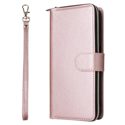 For Samsung Galaxy A26 5G Case Zipper Pocket PU Leather Phone Cover with Hand Strap