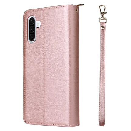For Samsung Galaxy A26 5G Case Zipper Pocket PU Leather Phone Cover with Hand Strap
