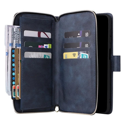 For Samsung Galaxy A26 5G Case Zipper Pocket PU Leather Phone Cover with Hand Strap