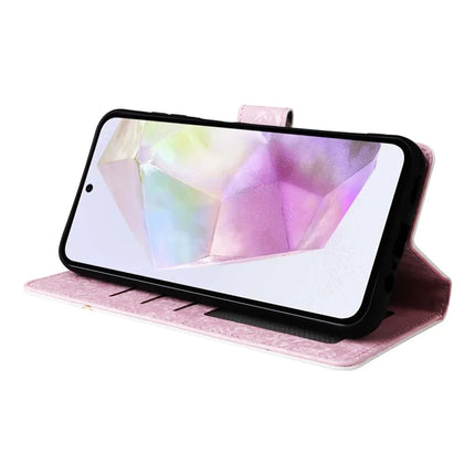 For Samsung Galaxy A26 5G Case RFID Blocking Flower Leather Phone Cover
