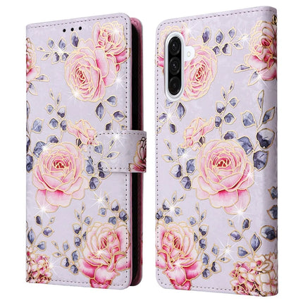 For Samsung Galaxy A26 5G Case RFID Blocking Flower Leather Phone Cover - Rose Flower