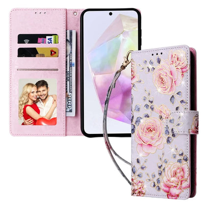 For Samsung Galaxy A26 5G Case RFID Blocking Flower Leather Phone Cover