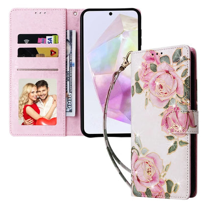 For Samsung Galaxy A26 5G Case RFID Blocking Flower Leather Phone Cover