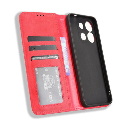 For Oukitel C57 Pro / C57s Leather Case Wallet Stand Retro Texture Phone Cover