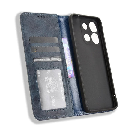 For Oukitel C57 Pro / C57s Leather Case Wallet Stand Retro Texture Phone Cover