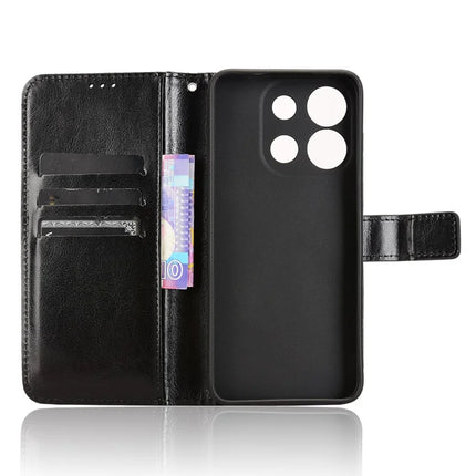 For Oukitel C57 Pro / C57s Case Crazy Horse Texture PU Leather Phone Wallet Cover