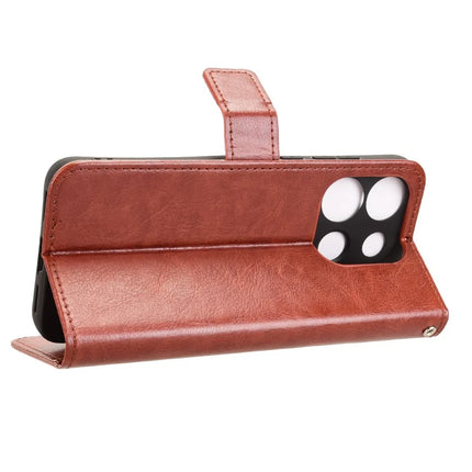 For Oukitel C57 Pro / C57s Case Crazy Horse Texture PU Leather Phone Wallet Cover