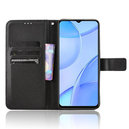 For Oukitel C57 Pro / C57s Case PU Leather Diamond Texture Wallet Phone Cover