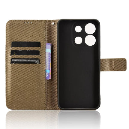 For Oukitel C57 Pro / C57s Case PU Leather Diamond Texture Wallet Phone Cover