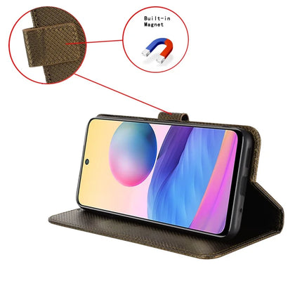 For Oukitel C57 Pro / C57s Case PU Leather Diamond Texture Wallet Phone Cover