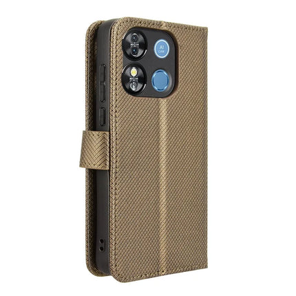 For Oukitel C57 Pro / C57s Case PU Leather Diamond Texture Wallet Phone Cover