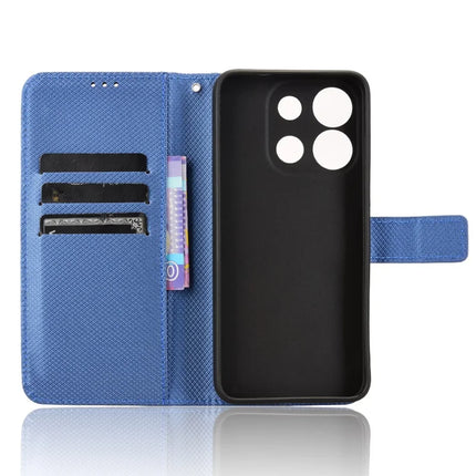 For Oukitel C57 Pro / C57s Case PU Leather Diamond Texture Wallet Phone Cover
