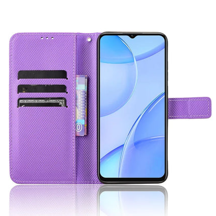 For Oukitel C57 Pro / C57s Case PU Leather Diamond Texture Wallet Phone Cover