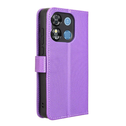 For Oukitel C57 Pro / C57s Case PU Leather Diamond Texture Wallet Phone Cover
