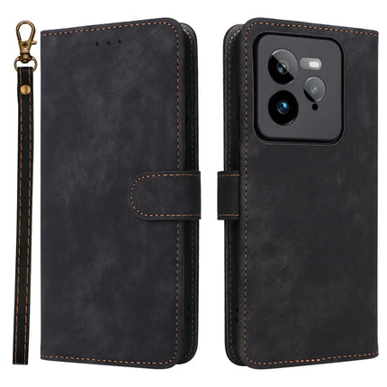 For Realme GT 7 Pro 5G Wallet Case RFID Blocking PU Leather Cover Stand View - Black