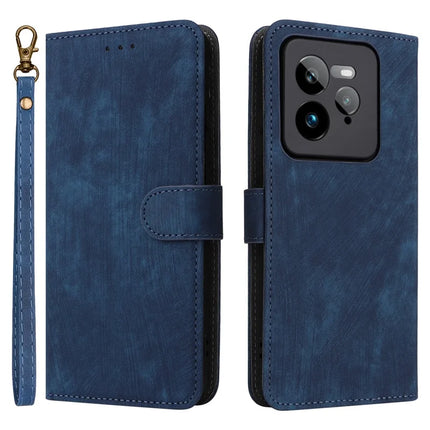 For Realme GT 7 Pro 5G Wallet Case RFID Blocking PU Leather Cover Stand View - Blue