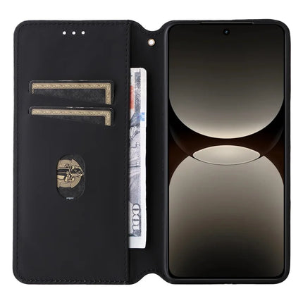 For Realme GT 7 Pro 5G Wallet Case Rhombus Imprinted Leather Phone Cover