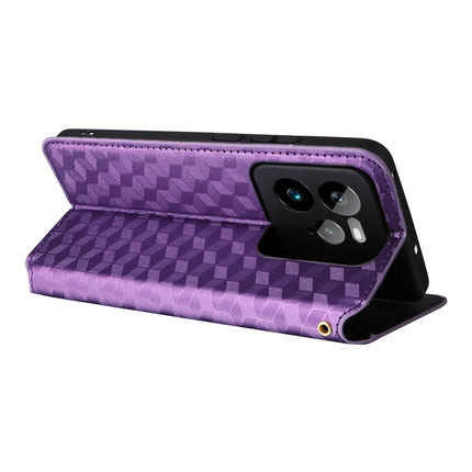 For Realme GT 7 Pro 5G Wallet Case Rhombus Imprinted Leather Phone Cover