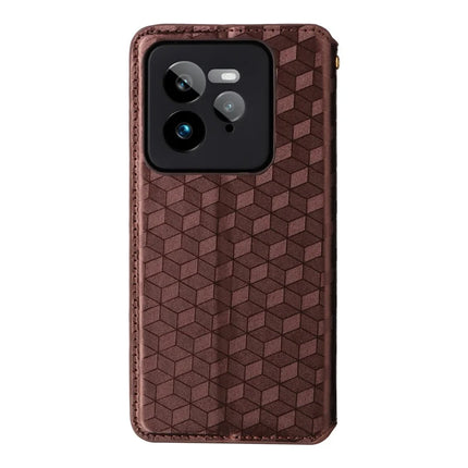 For Realme GT 7 Pro 5G Wallet Case Rhombus Imprinted Leather Phone Cover