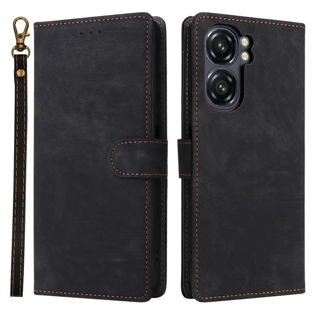 For Oukitel C58 Pro / C58 Wallet Case RFID Blocking PU Leather Cover Stand View - Black
